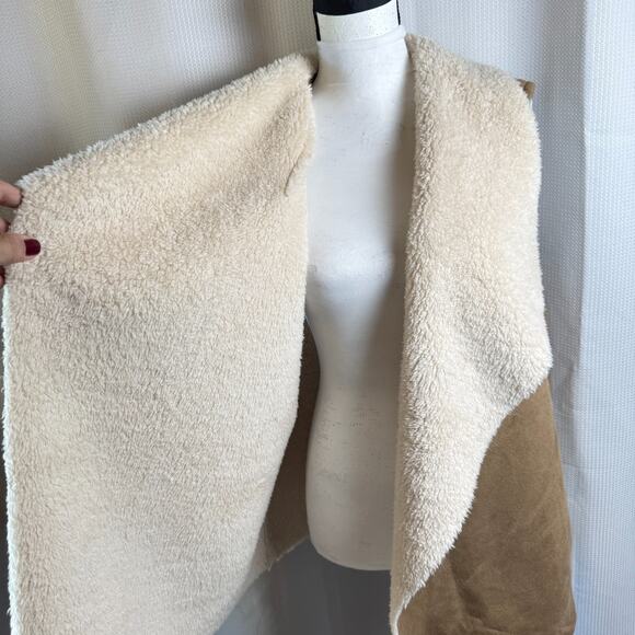 Lauren Ralph Lauren Womens Size 2X Brown Faux Suede Sherpa Lined Vest Jacket EUC - Picture 4 of 8
